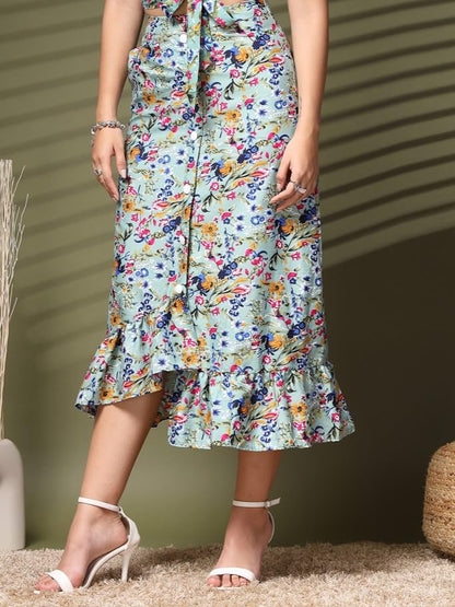 OOMPH! Long Skirts for Women Blue - msk201