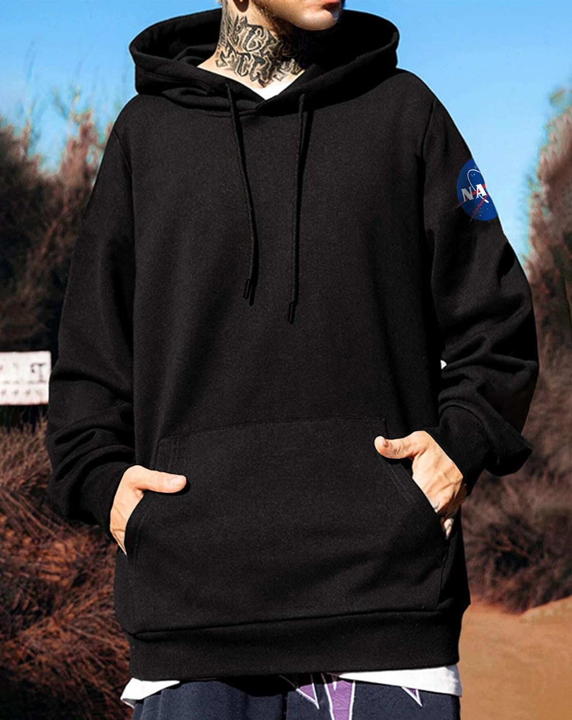 Noble Monk MenS Baggy Fit Sweatshirt | Drop Shoulder Oversized Sweatshirt | Long Sleeve Hooded Sweatshirts For Men