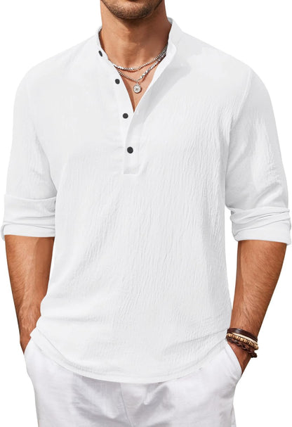 Zartha Mens Regular Fit Solid Cotton Blend Straight Kurta White