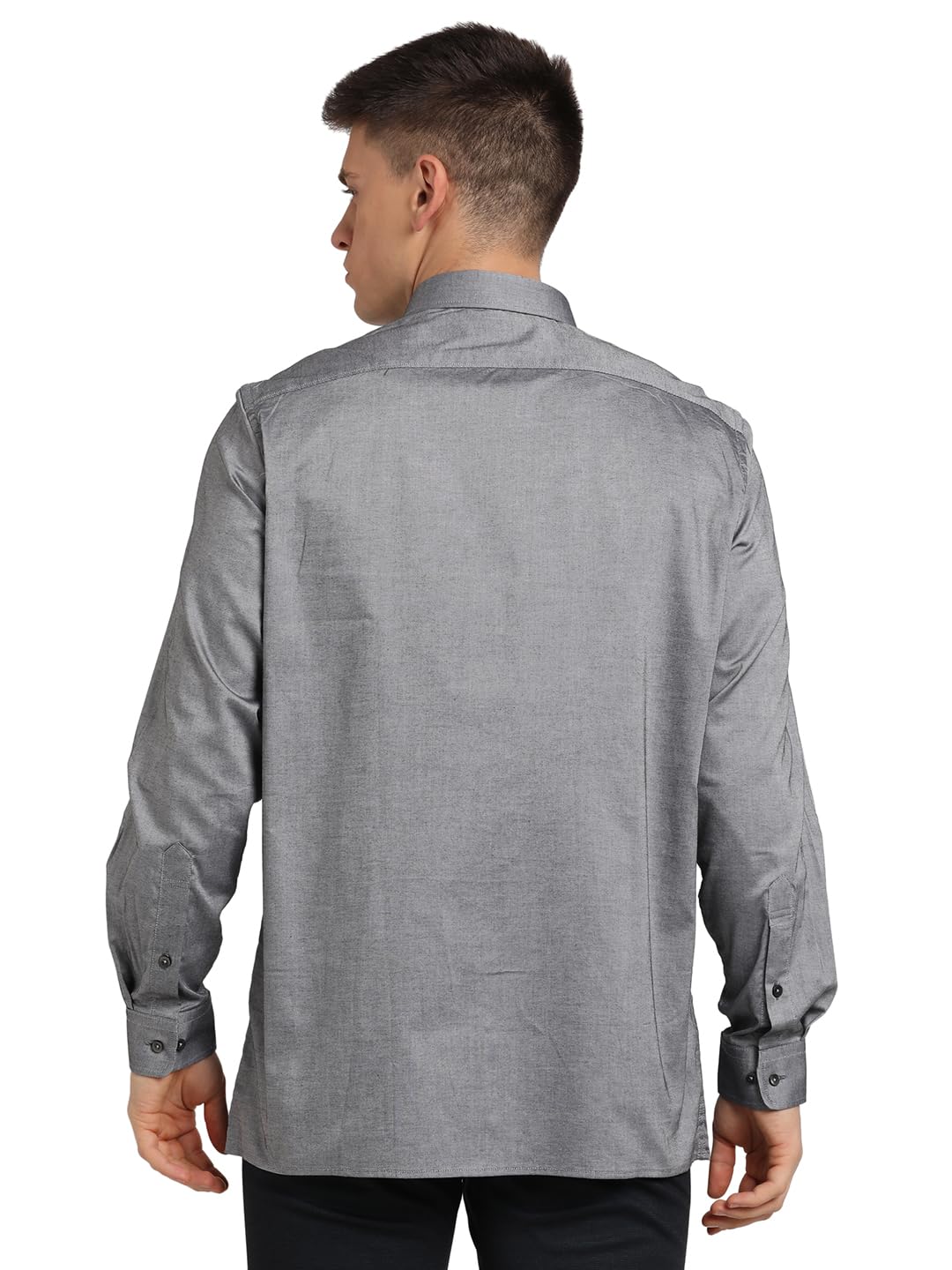 Turtle Men 100% Cotton Grey Solid Regular Fit Formal Shirt