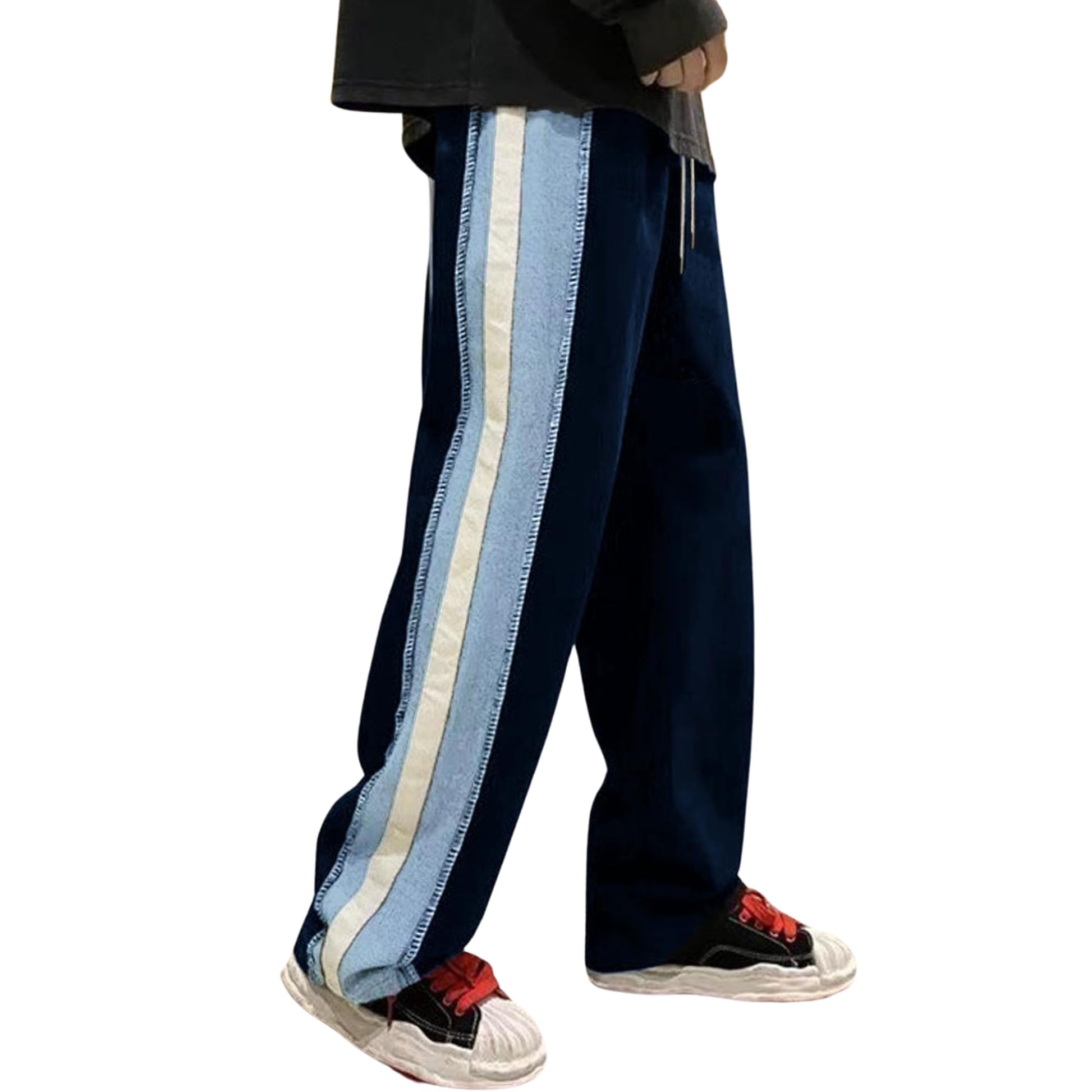 Nobero MenS Straight Sweatpants (1M-Bwjg-R0124_Navy Blue