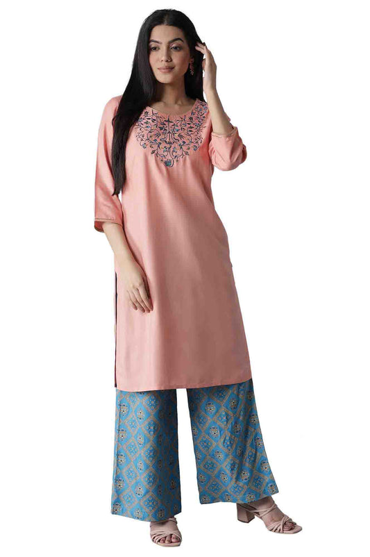 Aurelia Women's Rayon Kurta-Straight Palazzo