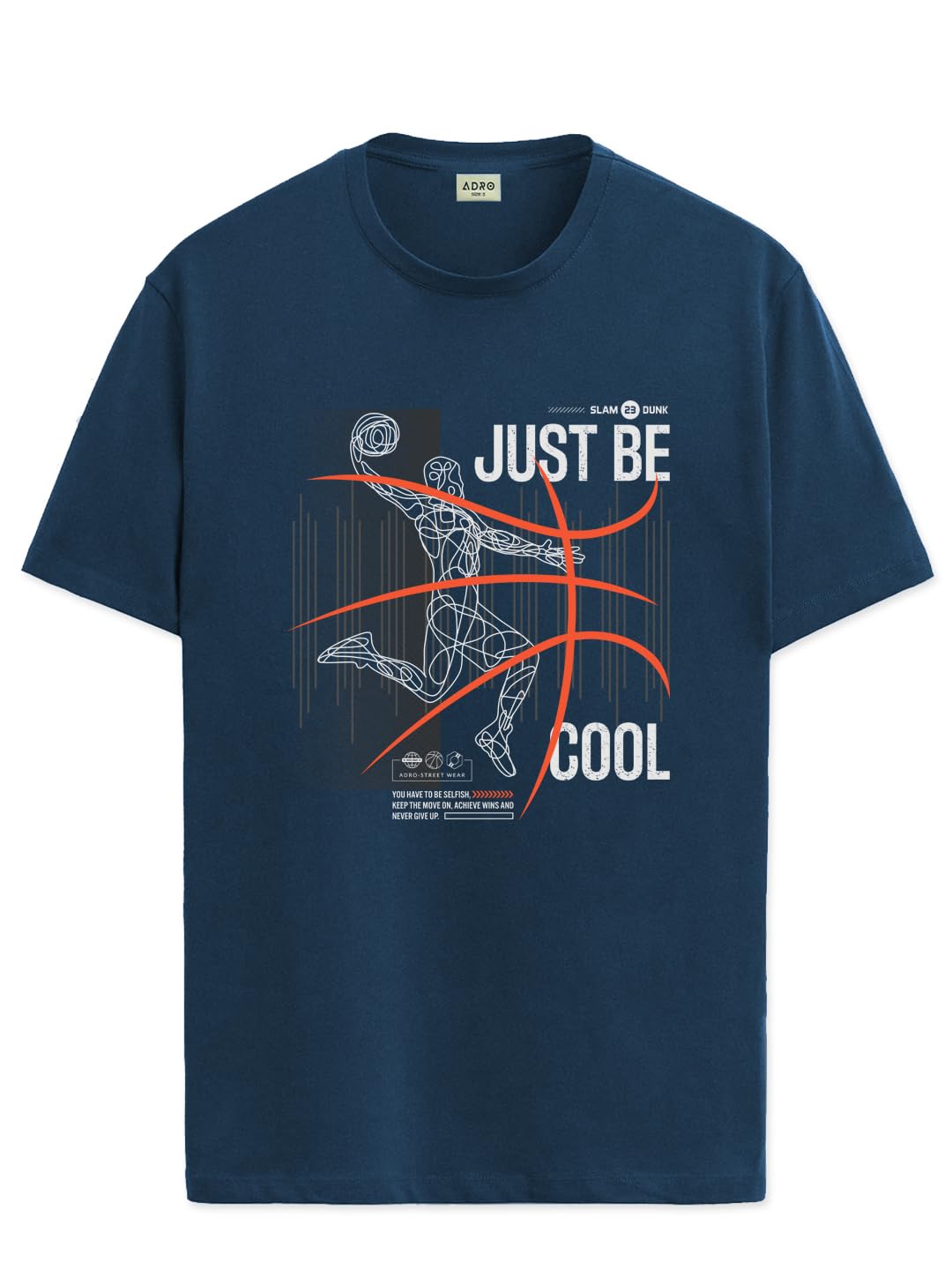 ADRO Men's Graphic Printed 100% Cotton T-Shirt - Regular Fit, Printed T-Shirts for Men (RN24-BCL-SB_Teal)