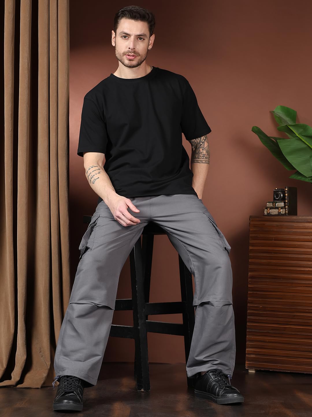 Kotty MenS Cargo Pants | Cotton Cargo Pants For Men | Comfortable & Stylish Cargos(Grey,30)