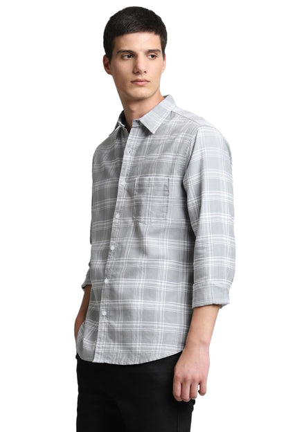 Dennis Lingo MenS Light Grey Casual Shirt