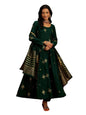 Libas WomenS Chanderi Silk Kurta Sets (34741_Green