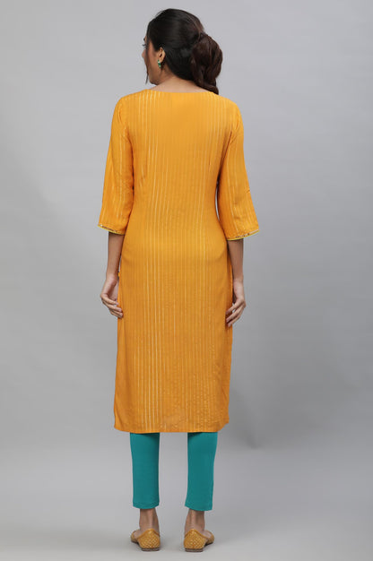 Aurelia WomenS Yellow Embroodered Festive Kurta