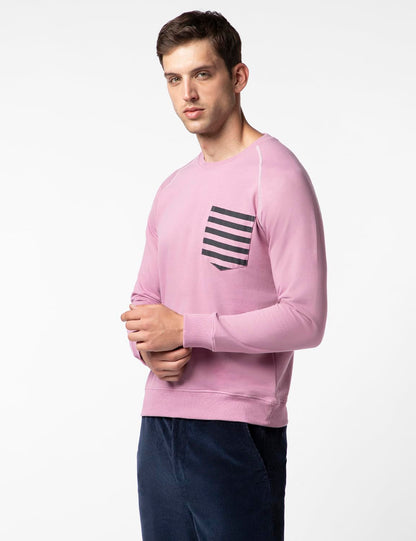 FYLTR Mens Casual Raglan Sleeve Sweatshirt with Pocket Detail - Full Sleeve | Rib Hem & Cuff | Casual Winterwear for Men Peony
