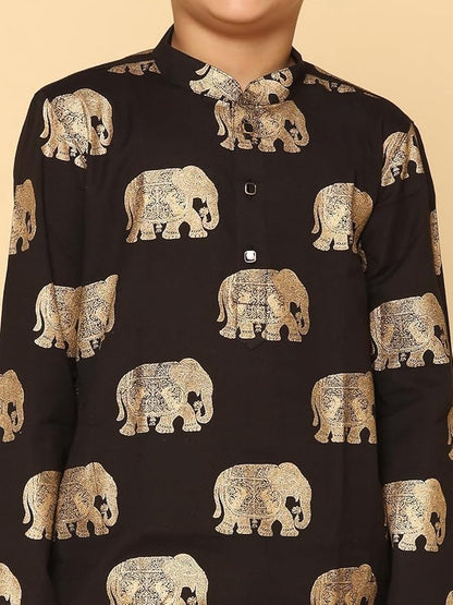 Kisah Kids Printed Cotton Blend Kurta  Kids Ethnic Wear Kurta For Boys (413 Years)  Traditional Indian Outfit For Weddings & Fes