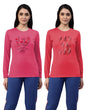 Lyra WomenS Cotton Printed Round Neck Full Sleeves T-Shirt