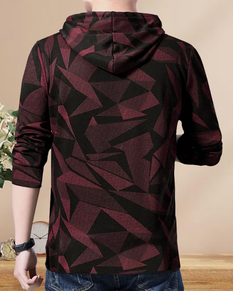 Noble Monk Men Stylish Printed T-Shirt (Pack Of 2) | Full Sleeve | Hooded Neck | Combo Hoodies For Men