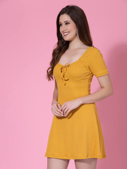 Oomph! WomenS Western & Fusion Wear Dresses For Women Yellow - Md693