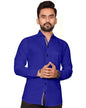 Besix MenS Blue Cotton Blend Full Sleeve Shirt For Man With Tailored Fit Spread Collar And Standard Length - Formal Stylish Wea