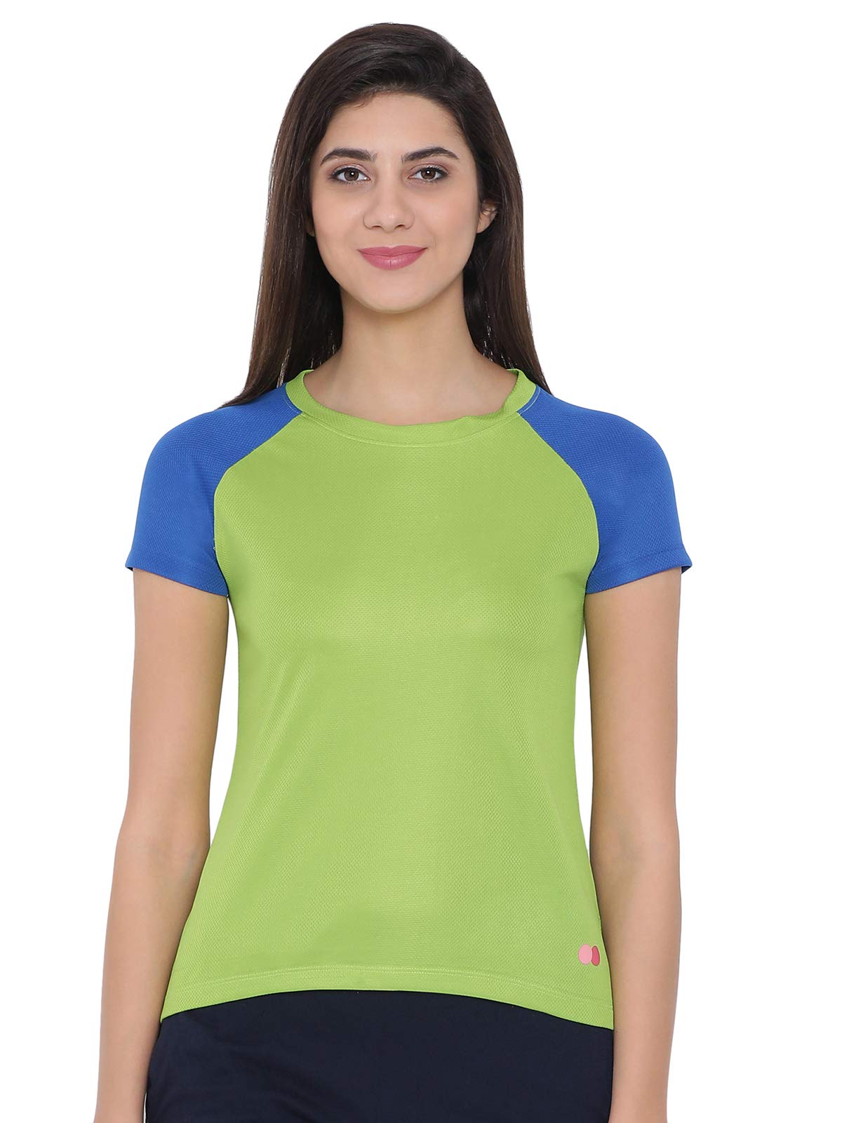 Clovia Womens Activewear T-Shirt (AT0065P11_Green_L)