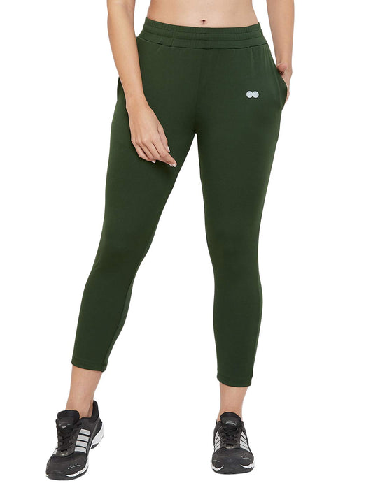 Clovia Womens Slim Fit Polyester Activewear Ankle Length Tights (AB0048A17_Green_XXL)