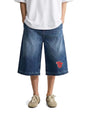 The Indian Garage Co Mens Wide Leg Mid-Rise Denim Shorts
