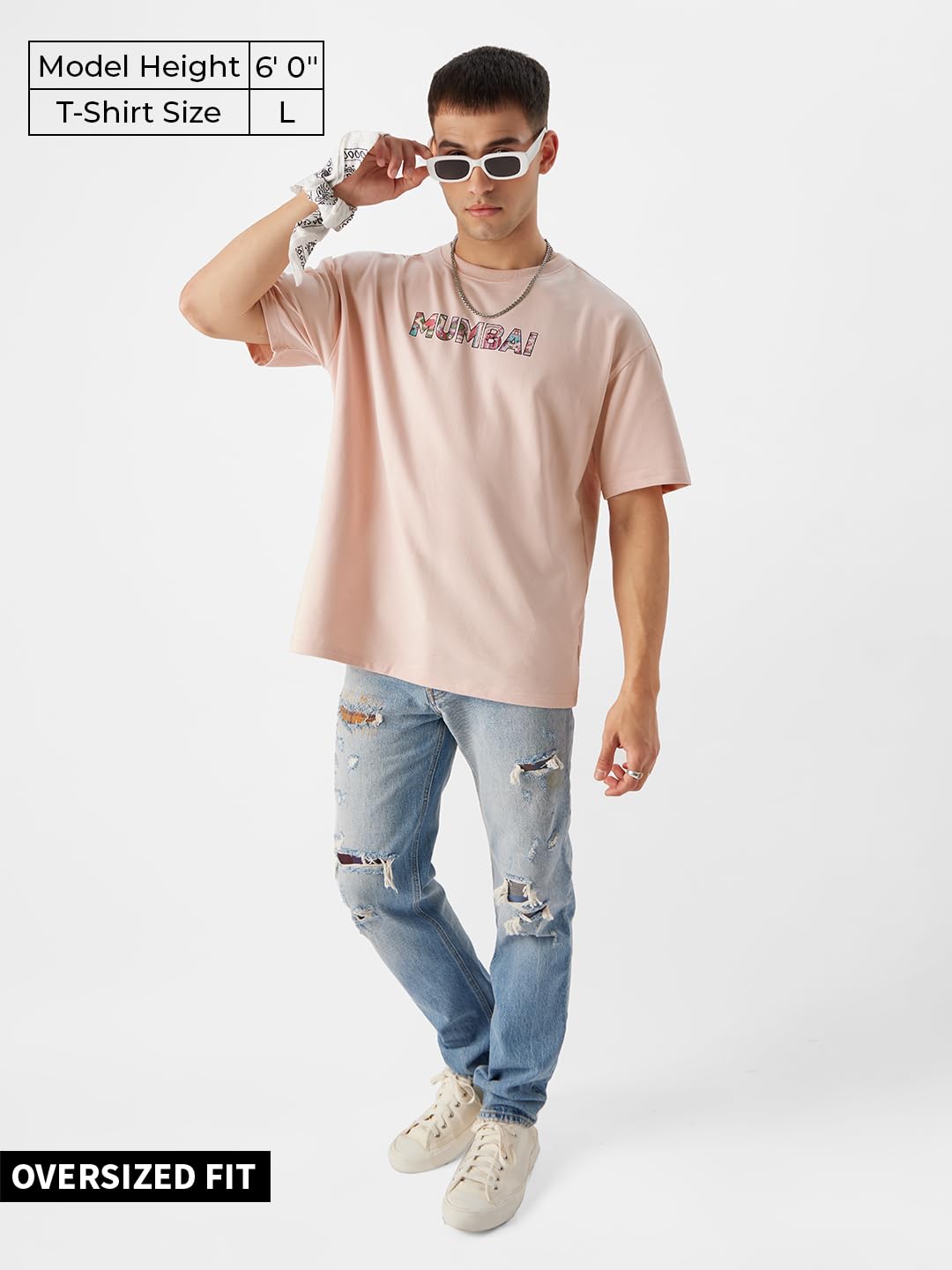 The Souled Store Men TSS Originals: Mumbai Oversized T-Shirts Pink