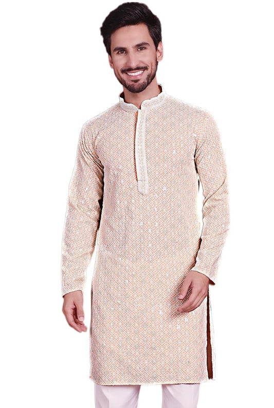 Jompers Mens Sequins And Chikankari Embroideredkurtas