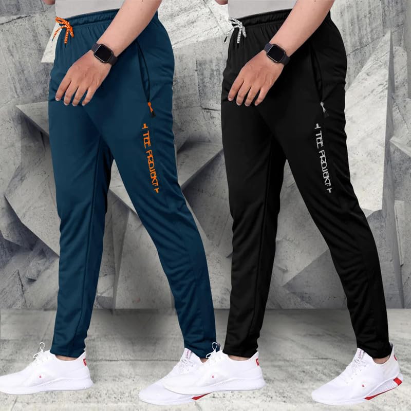 Tee Projekt Lycra Combo Soild & Zippered Pockets Style Regular Fit Track Pant for Men Jogger, Gym Wear, Yoga