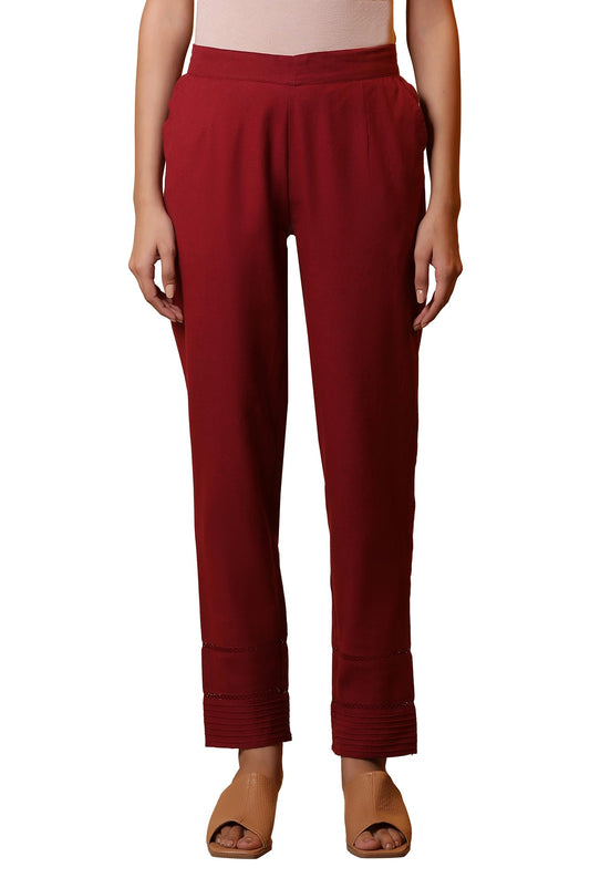 Aurelia Womens Slim Trousers (24FEA60313_Maroon