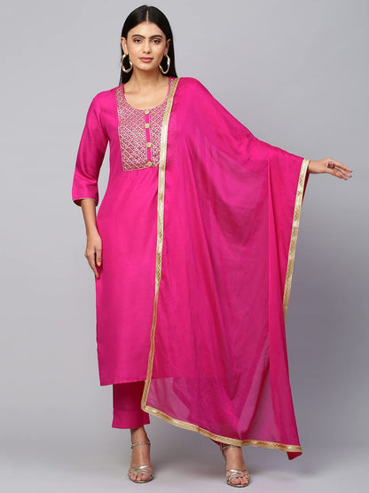 ANNI DESIGNER Women's Cotton Blend Kurta Set