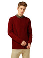 Dennis Lingo Men Regular Fit Acrylic Full Sleeves Solid Sweaters Maroon