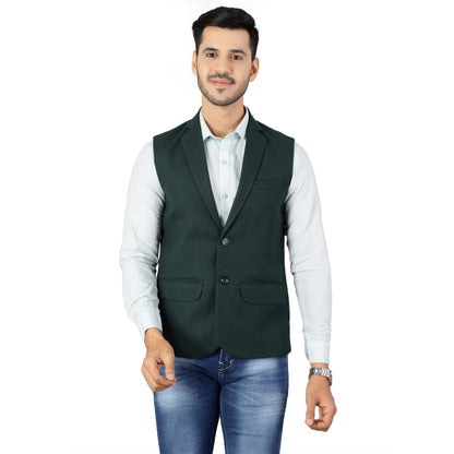 Wintage Men'S Tweed Wool Green Modi Nehru Jacket: 46/2Xl