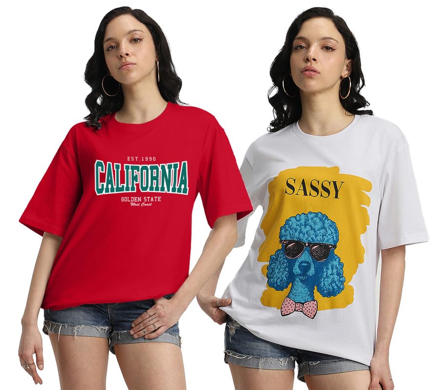 Juneberry Pure 100% Cotton Oversized Loose Baggy Fit Drop Shoulder Latest Aesthetic & Cool Graphic Prinred Half Sleeve T-Shirts