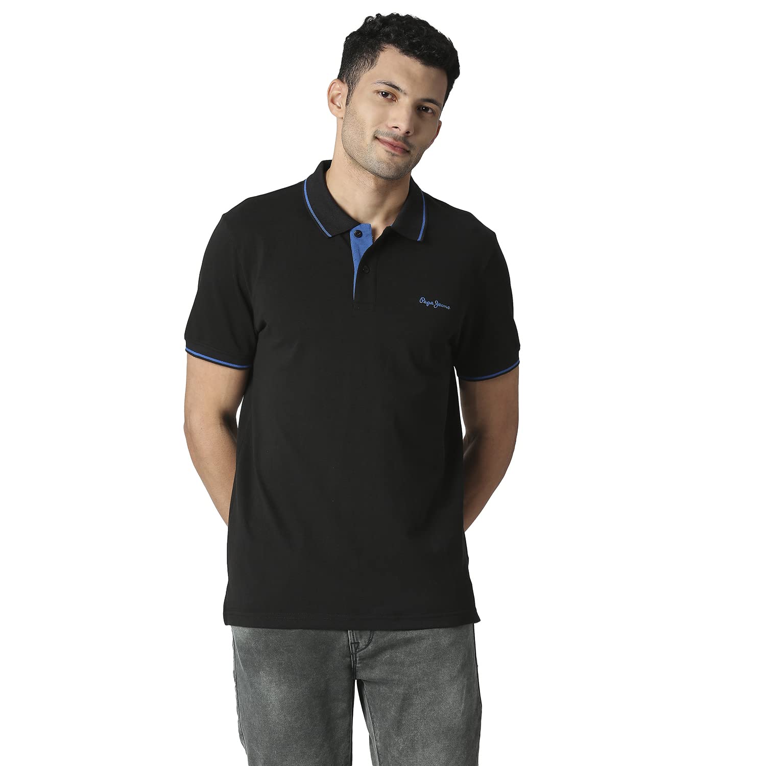 Pepe Jeans MenS Regular Fit T-Shirt (Pm542035999M_Black