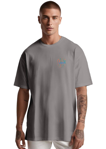 Peppyzone Mens Oversized Fit T-Shirt (PZ-OST-Trendy42_Grey