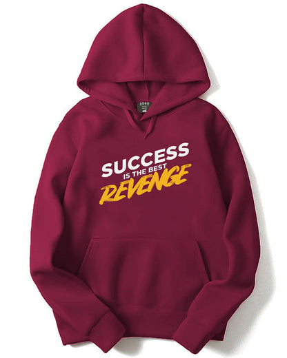 ADRO Men's Cotton Neck Hooded Sweatshirt (H21-M-REV-MR_Maroon)