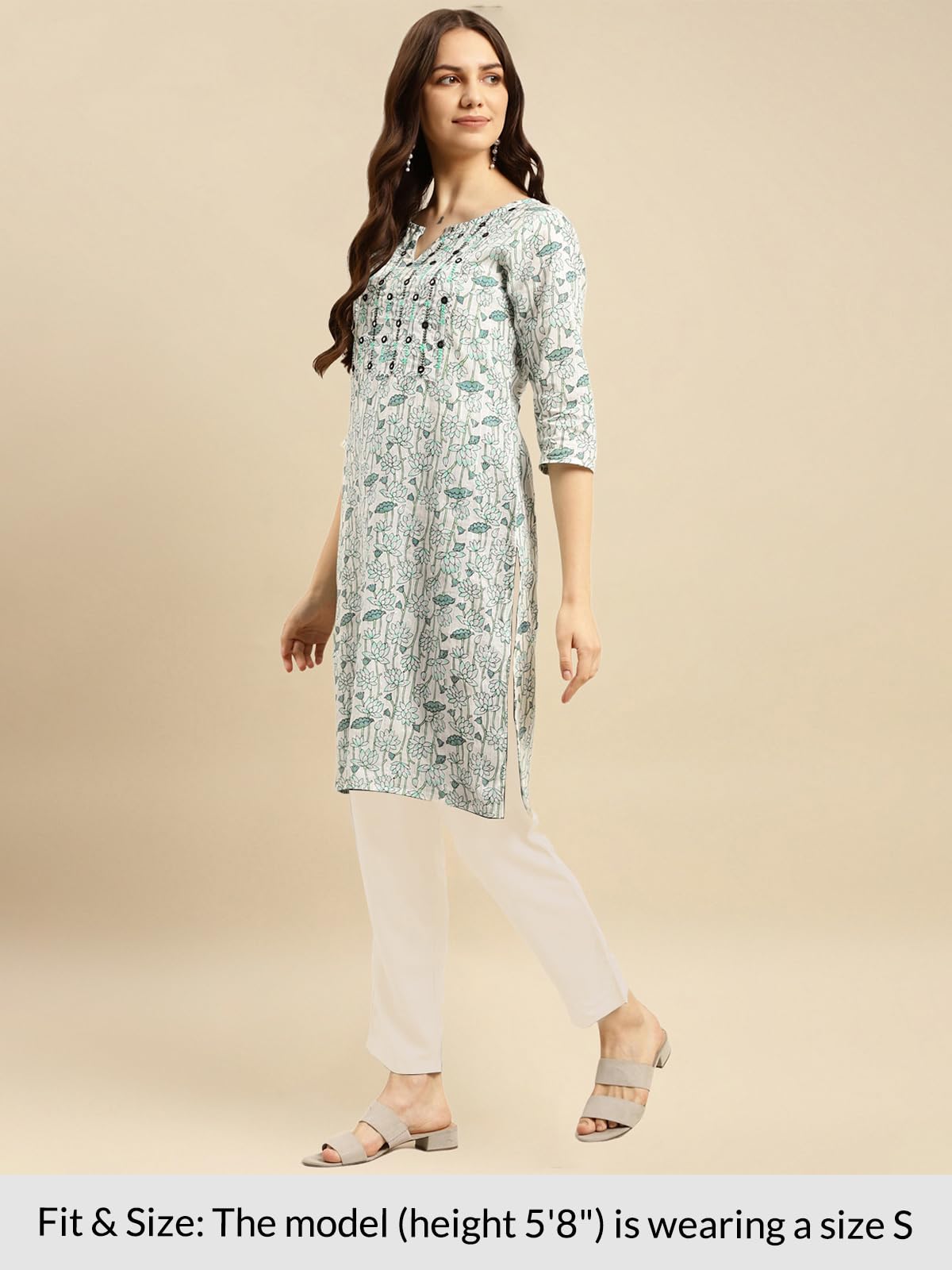 Rangita Green Cotton Printed Straight Kurta With Pant | Kurta Set For Women_2Xl