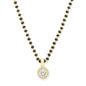 MINUTIAE Stylish Solitaire Mangalsutra Pendant Necklace Black Beads For Women With Extendable Chain (Gold)