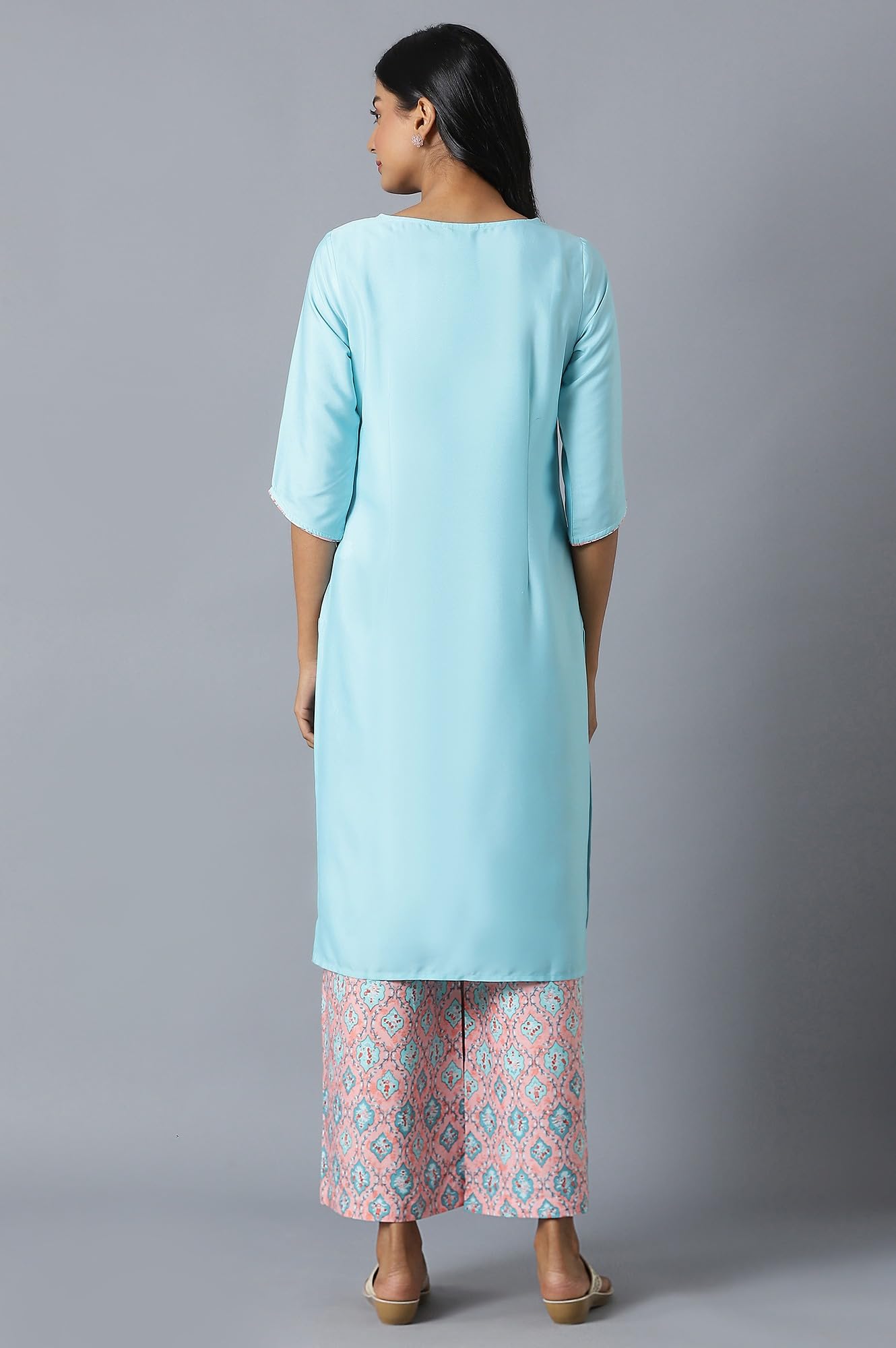 Aurelia Women'S Polyester Kurta & Palazzo (22Onas13034-603848_Blue_Xl)