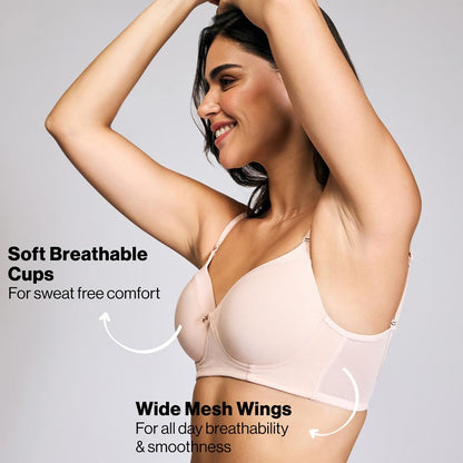 Nykd By Nykaa Iconic Low Back Party Bra For Women, Medium Coverage, Wired, Lightweight With Adjustable Straps - Nyb252, Nude, 36