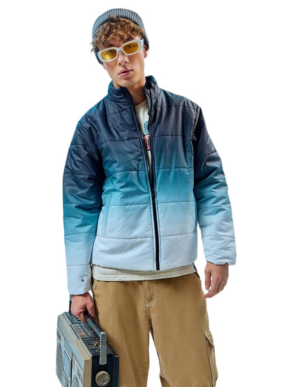 Bewakoof MenS Solid Regular Fit Puffer Jacket_596380_Blue_Xl