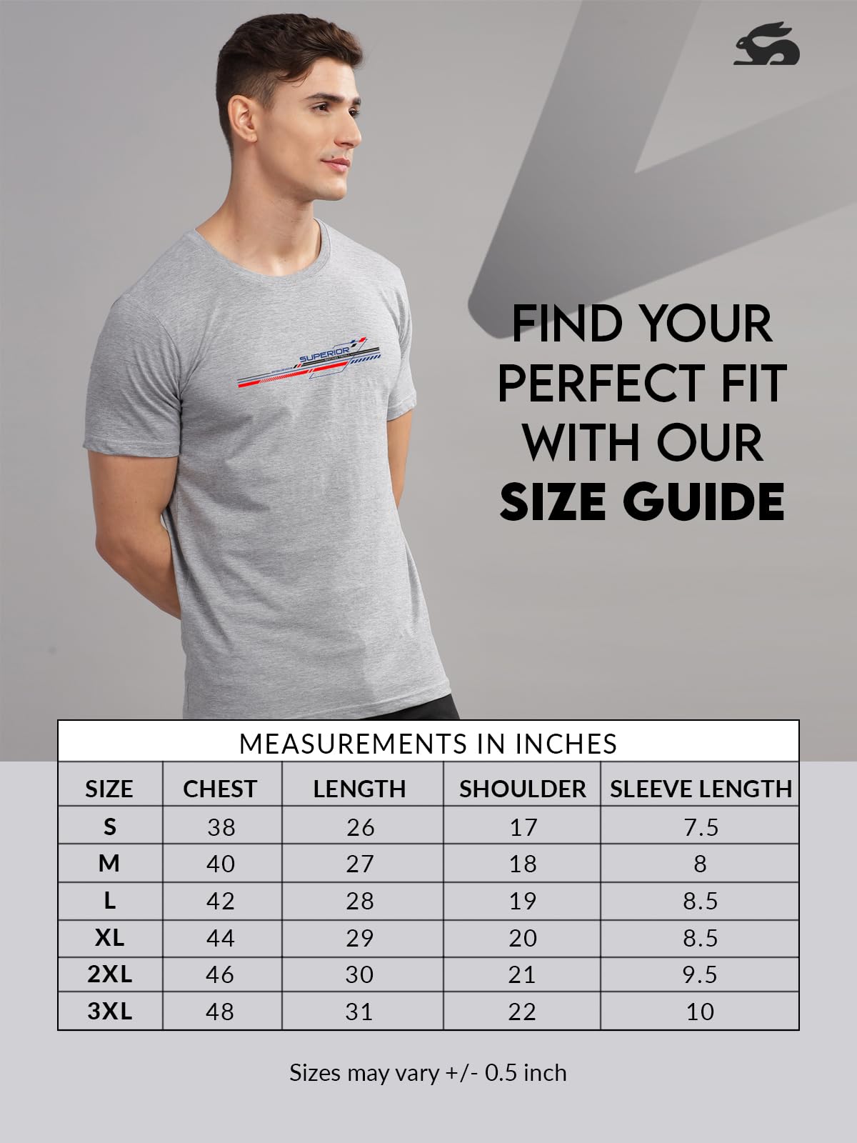 ADRO Men's Graphic Printed 100% Cotton T-Shirt - Regular Fit, Printed T-Shirts for Men (RN24-RAC-GR_Grey)