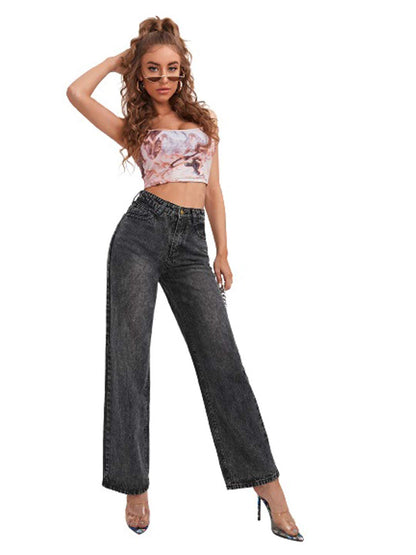 KOTTY Women High Rise Cotton Lycra Blend Ankle Length Jeans Black