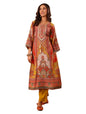 Varanga Women Olive Ethnic Floral Printed Gota Embellished Flared Sleeve Kurta With Solid Trouser  Stylish Ethnic Set