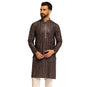 SOJANYA (Since 1958 Men's Cotton Embroidered Printed Black Only Long Kurta