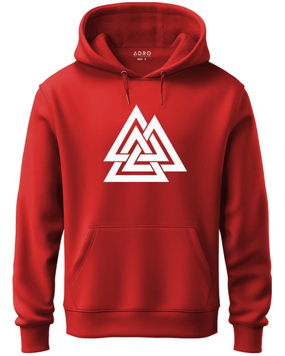 ADRO Men's Cotton Neck Hooded Sweatshirt (H21-M-TKT-RD_Red)