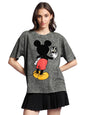 Bewakoof X Official Disney Merchandise Womens Mickey Graphic Printed Cotton T-Shirt - Oversized Fit, Round Neck, Half Sleeves_5