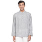 Fabindia Relaxed Fit Men Grey Cotton Solid Mid Placket Shirt (210694001