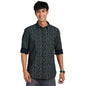Turtle Men 100% Cotton Indigo Navy Printed Slim Fit Casual Shirt