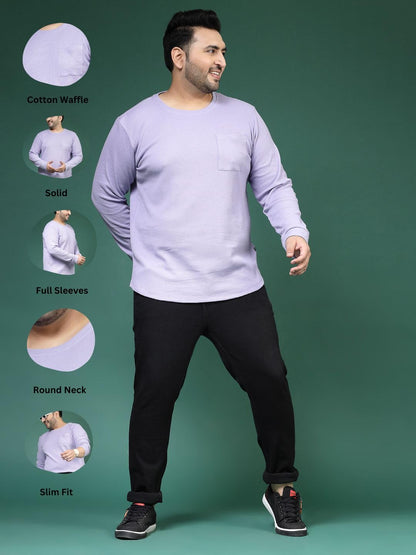 Rigo Plus Size T-Shirt for Men | Round Neck, Solid T-Shirt for Men | Full Sleeves Plus Size T-Shirt for Men | Casual Wear, Styli
