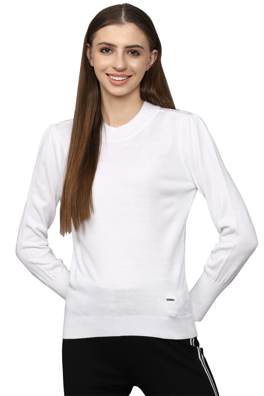Allen Solly Women Regular Fit Solid Cotton Crew Neck Shrug