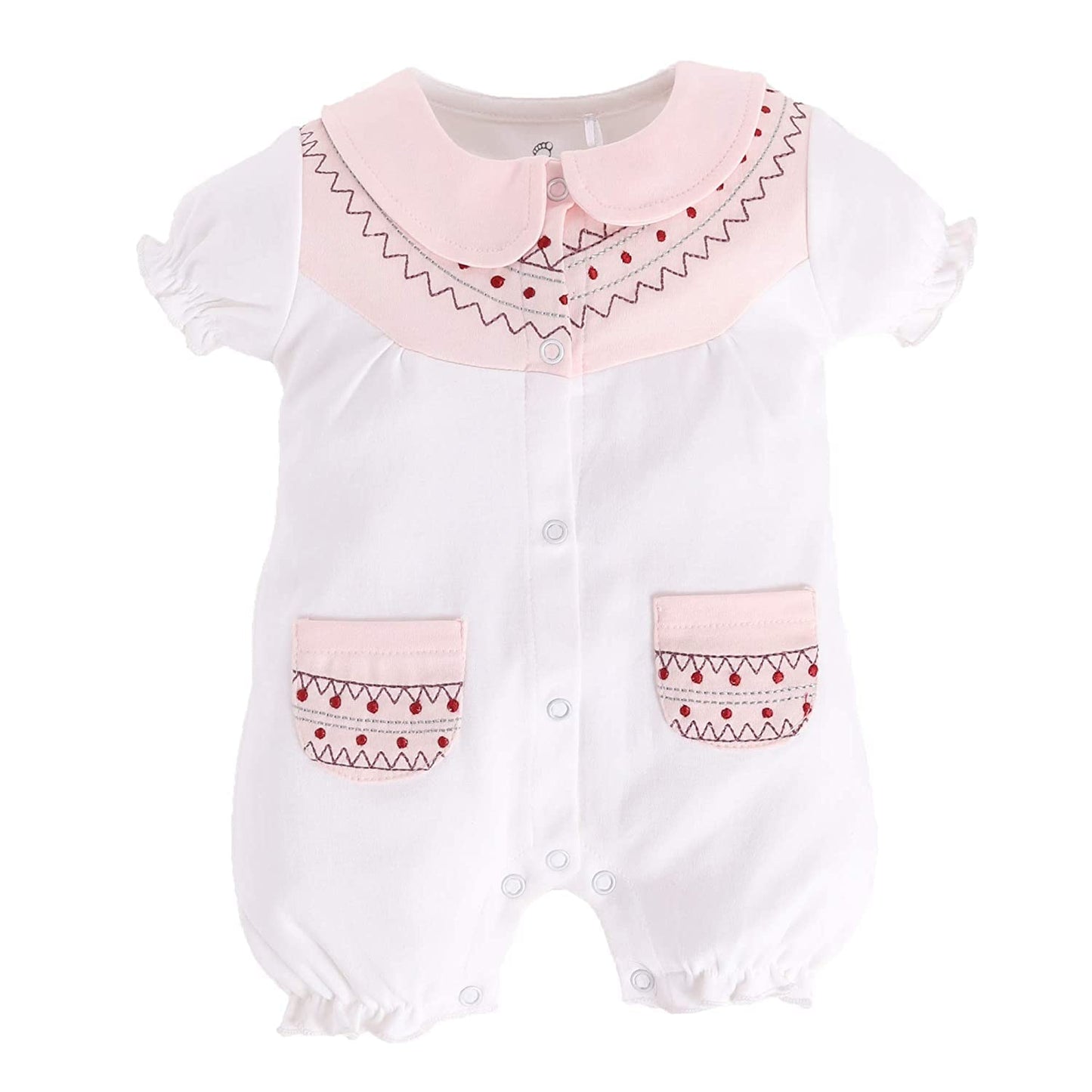 BabyGo Half Sleeves Baby Romper| 100% Cotton Rompers for New Born Baby| Baby Dress | Sleepsuit for Baby Girls| Onesies| 0-3M| 