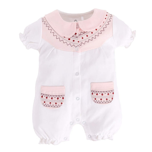 BabyGo Half Sleeves Baby Romper| 100% Cotton Rompers for New Born Baby| Baby Dress | Sleepsuit for Baby Girls| Onesies| 0-3M| 