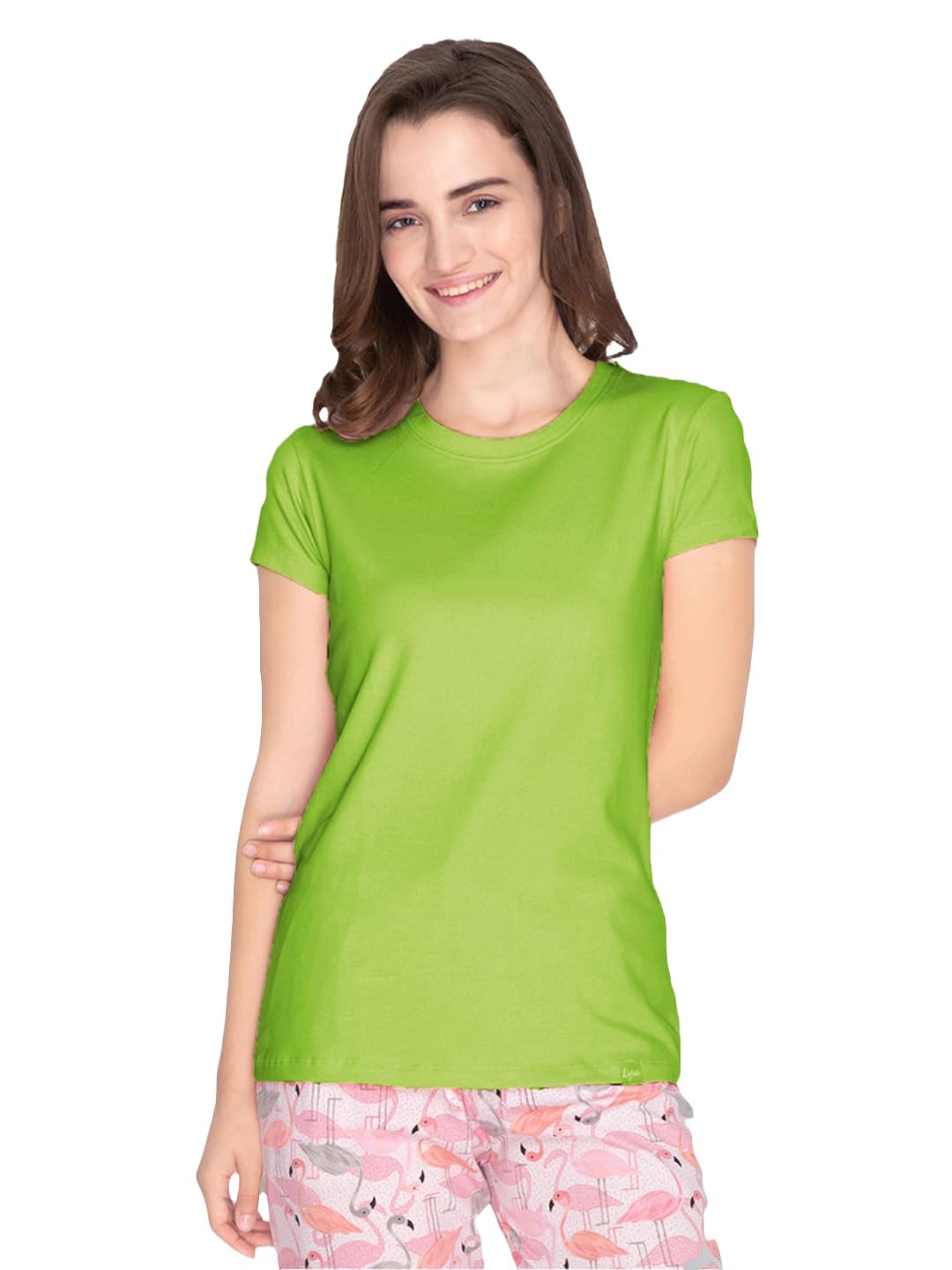 Lyra Women Solid Round Neck Tshirt
