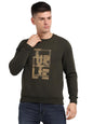 Turtle Men Olive 100% Cotton Solid Regular Fit Sweatshirts